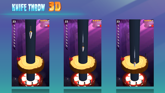 Screenshot 2 for Knife Throw 3D MOD APK 2.32 (Unlimited Gold Spin) Android