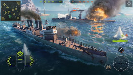 Navy War Modern Battleship MOD APK 5.05.09 (No Skill CD) Android screenshot