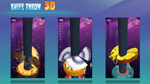 Screenshot 3 for Knife Throw 3D MOD APK 2.32 (Unlimited Gold Spin) Android