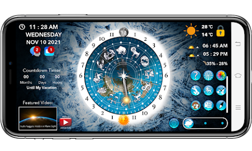 Screenshot 4 for Flat Earth Sun Moon & amp Zodiac Clock APK 5.11.1 (Patched) Android